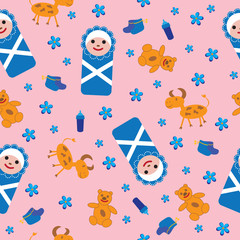 pink baby seamless background