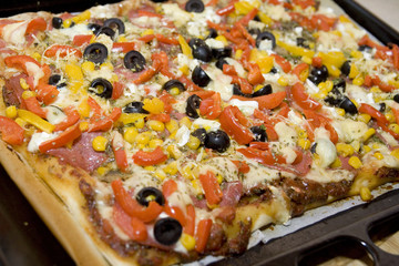 close up of pizza