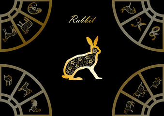 Golden chinese horoscope. Rabbit