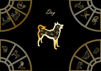 Golden chinese horoscope. Dog