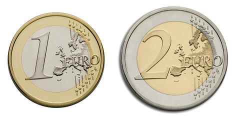 1 e 2 euro