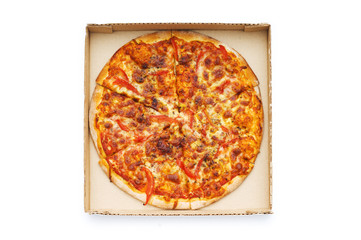 Pizza isolated on the white background