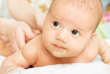 Massaging baby