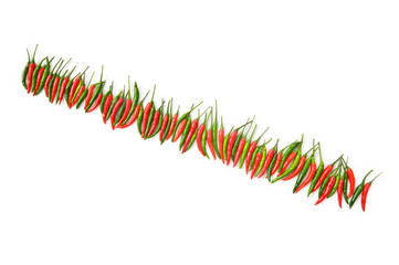 Red chili peppers isolated on the white