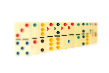 Colourful dominoes isolated on the white