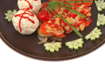 meatballs served with garnish