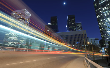 Fototapeta na wymiar City traffic at night