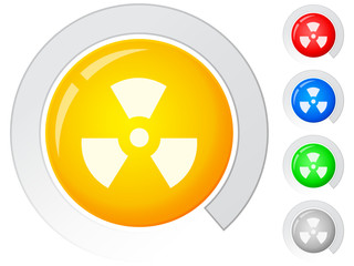 buttons radiation sign