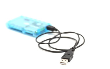 Fototapeta premium Card reader with USB cable.