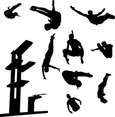 free style diving collection vector