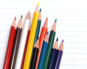 colored pencils isolated on white