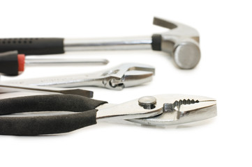 Set of building tools isolated on white