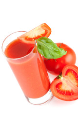Fresh tomato juice with basil