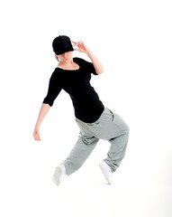 stylish and cool hip hop style dancer posing