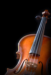 vintage violin over dark background
