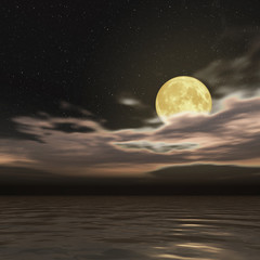 Obraz premium 星空と満月