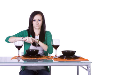 Beautiful Woman Waiting for Her Husband