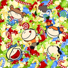 Obraz na płótnie Canvas funny kids #6 - pool of sweets
