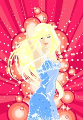 illustration of a beautiful dancing girl