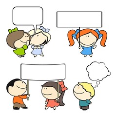 funny kids #8 - banners and speech bubbles