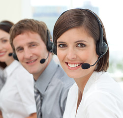 Young businesswoman smiling at the camera