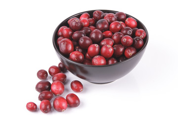 Cranberries in a Black Bowl