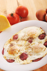 Omelet from eggs