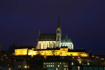 Fototapeta na wymiar Brno cathedral in the night