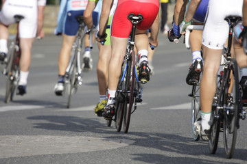 Obraz na płótnie Canvas wheels during a cycling race