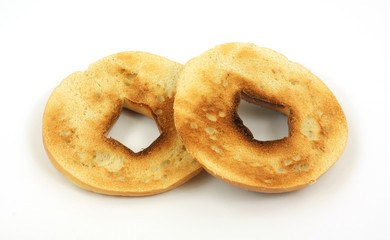 Toasted plain bagel