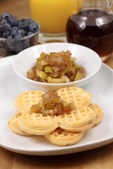 Garnished belgian waffles