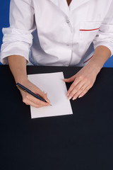 Doctor hands writing