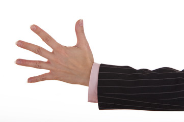 Frauenhand zeigt Fünf