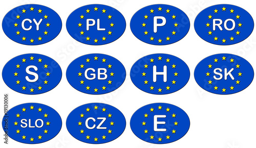 &quot;Ovale Buttons mit den KFZ-Kennzeichen der EU&quot; Stockfotos und lizenzfreie Bilder auf 0 ...