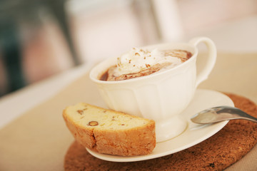 hot chocolate and biscotti