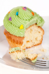 Delicious cupcake isolated on white background