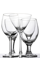 empty goblets on white