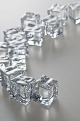 Wet ice cubes objects