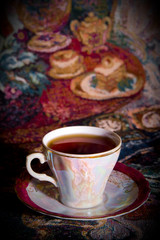 Cup of tea of ancient service in style