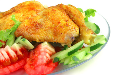 served grilled chicken leg