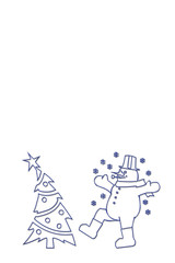 tree and snowman