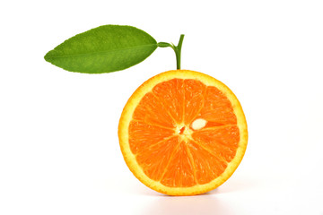 Orange slice on white