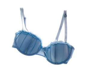 blue bra isolated on the white background