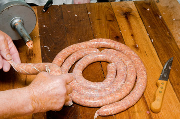Finishing sausage filling