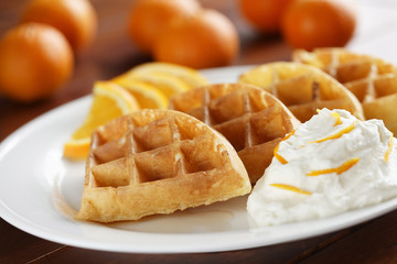 orange fruit waffles