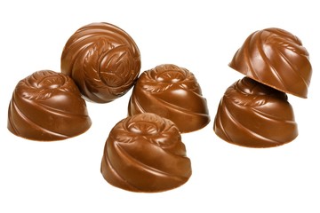 Chocolates isolated on a white background