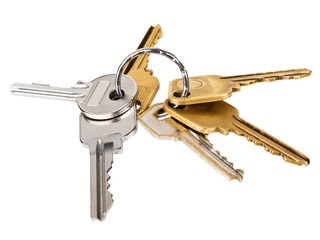Bunch of keys isolated on white background