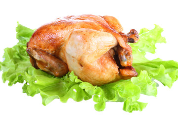 Fried chicken on a white background