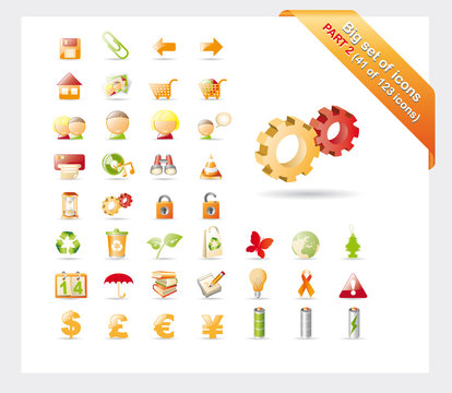 Big set of glossy vector icons: PART 2 - see parts 1 and 3