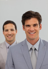 Confident business associates in a row